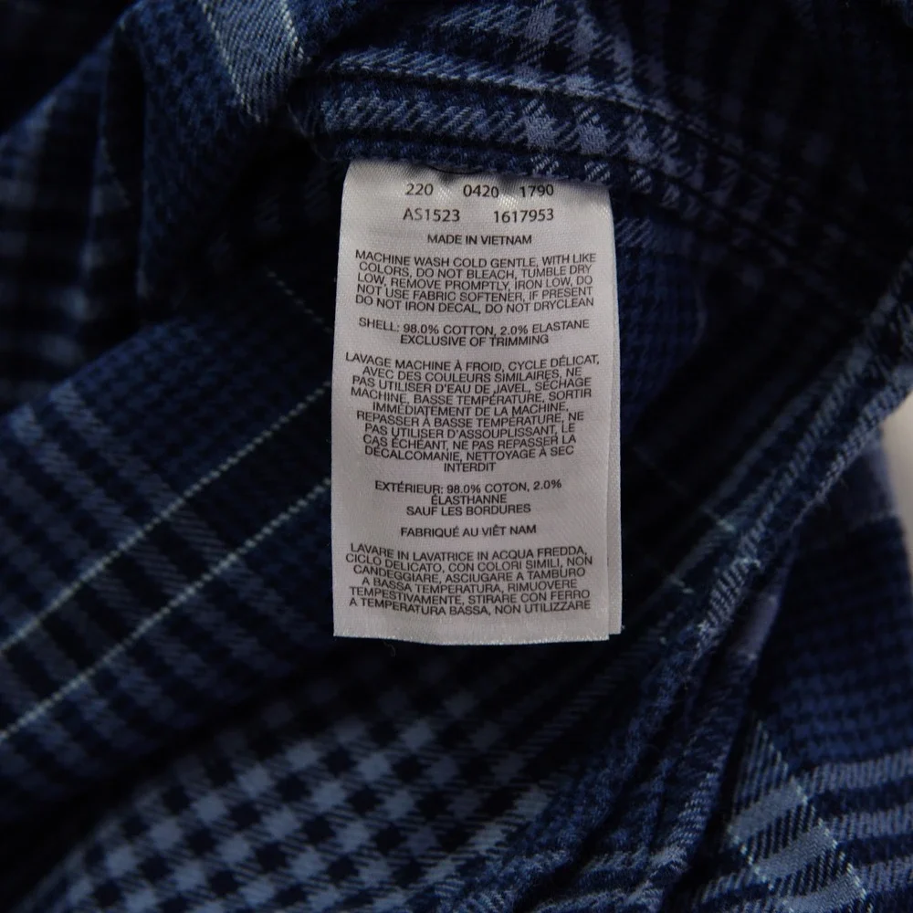 Columbia Mens 3XL Flannel Blue Plaid Button Down Shirt Big & Tall Long Sleeve